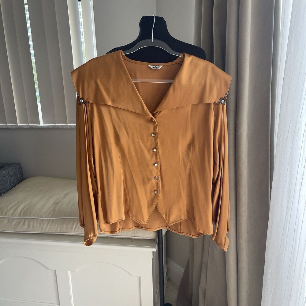 Radar Vintage Orange Sailor Collar Top Blouse